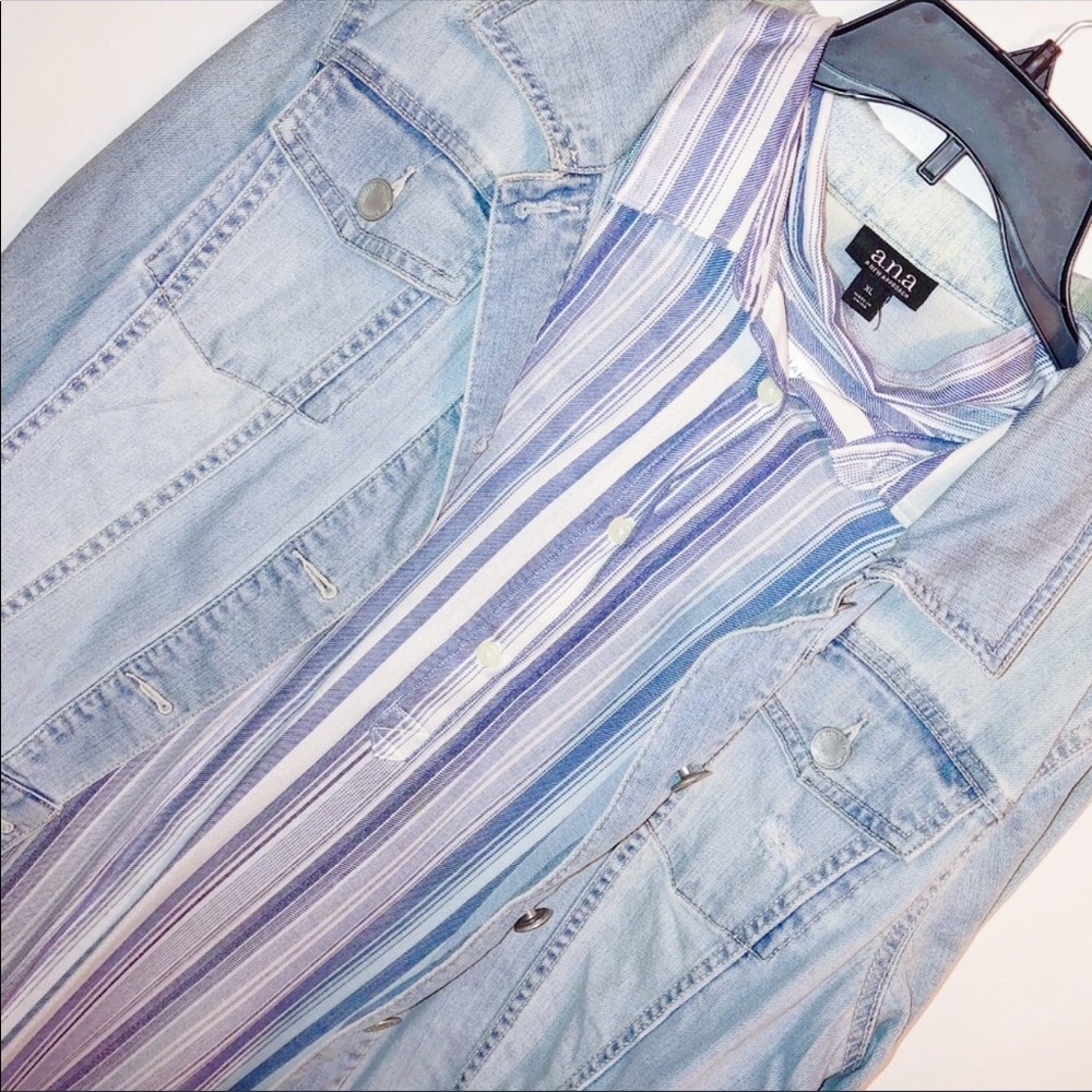 Blue Striped Shirt Dress